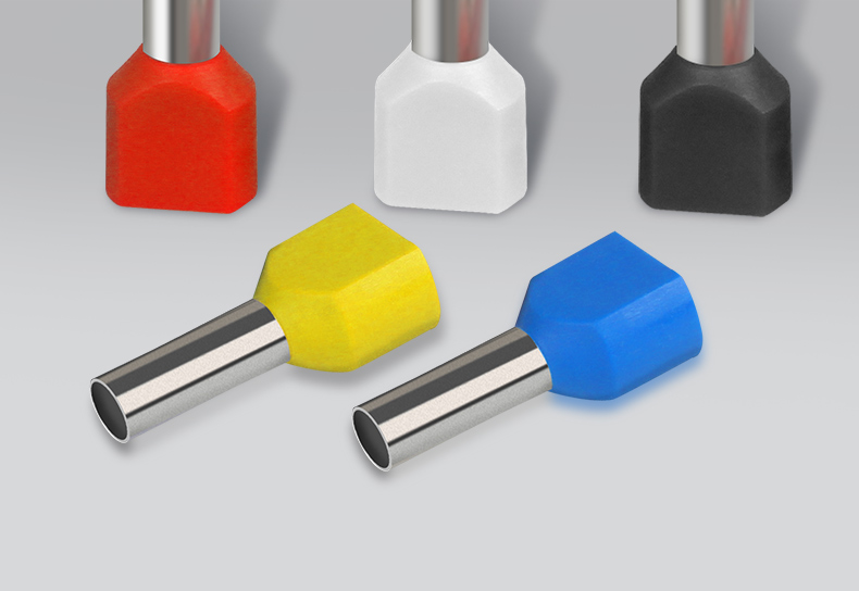 te双线管型预绝缘端子欧式针型管状冷压接线端针形压线铜管100只te