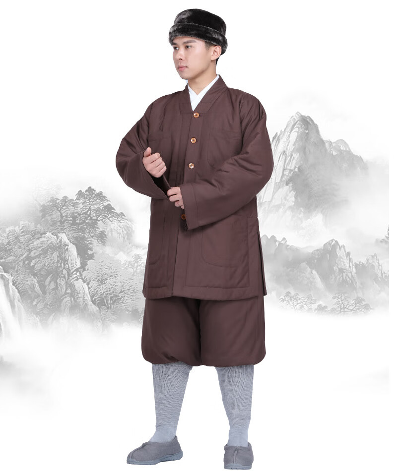 衣普西隆 僧衣僧服男冬季上衣加裤子套装加厚棉保暖僧服棉衣袄短褂 土
