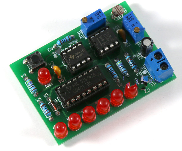 (散件)光控流水灯电路led夜间循环电子爱好者之家元件diy制作套件 pcb