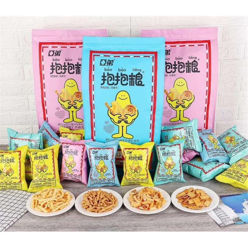 亚弟抱抱粮660g内15小包大包猫耳朵麻花锅巴虾条大包巨型零食粉色巨型
