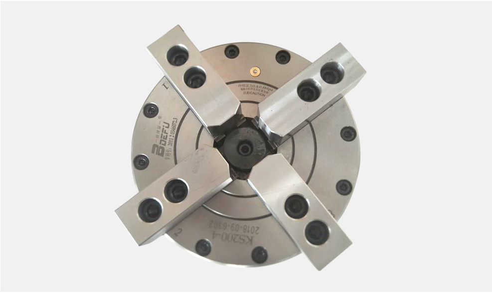 中实空全钢体半通孔ks160200250气动卡盘三爪四爪软爪ks2003气动卡盘