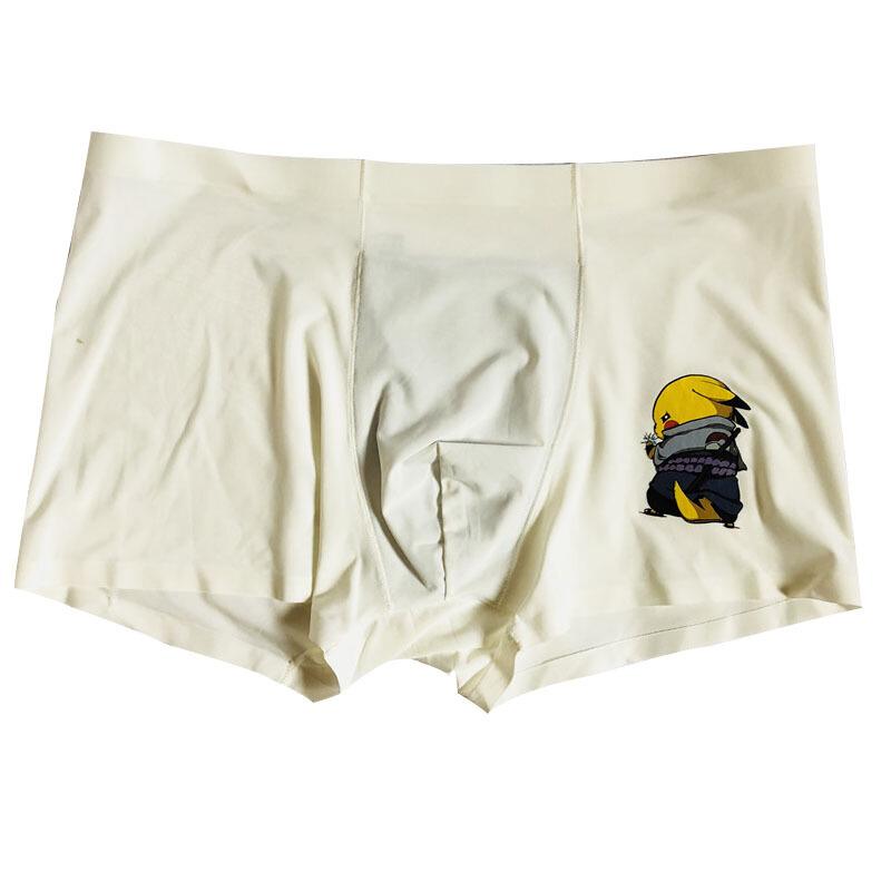 3条皮卡丘男士内裤男冰丝可爱卡通个性印花无痕速干四角内裤男友性感