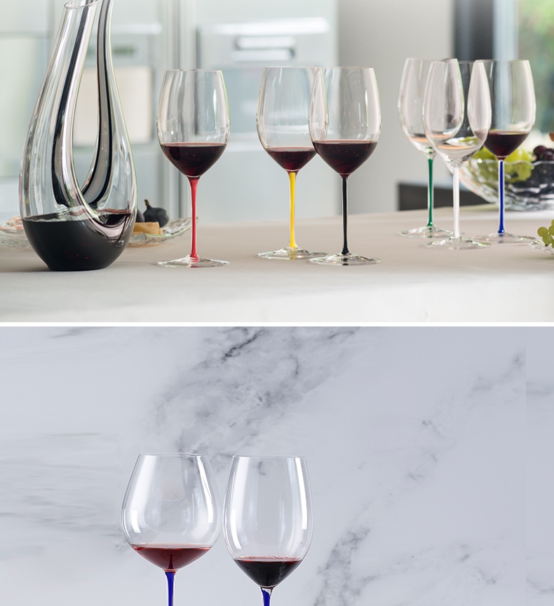 riedel奥地利进口璀璨系列彩色杯杆赤霞珠手工红酒杯 黄杆赤霞珠杯【0