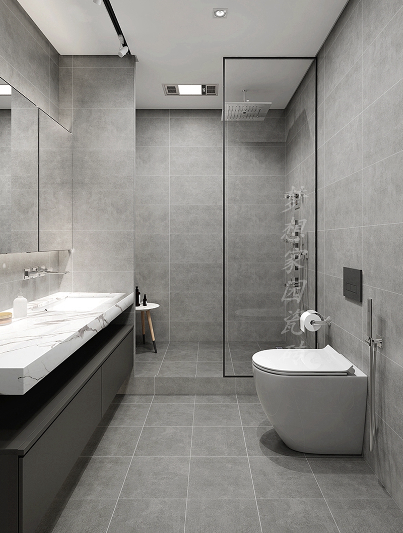 卫生间瓷砖墙面砖灰色瓷砖300x600阳台哑光防滑地砖 灰色 纯浅灰 300