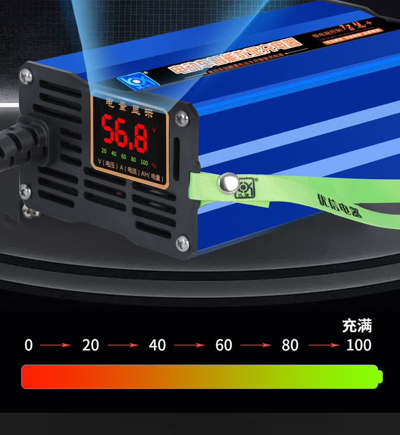 电动车电瓶快速充电器48v60v72v12ah20ah伏三轮车充电机通用60v8a适合