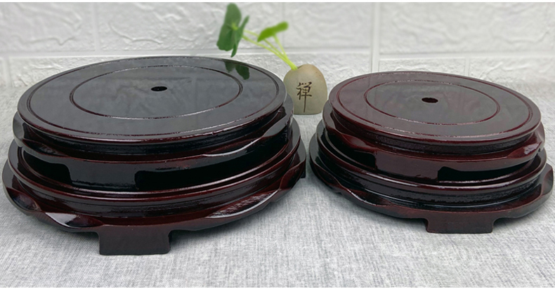 底座托架实木花盆底座木圆形托盘花瓶酒坛鱼缸奇石头底托盘木花架直径