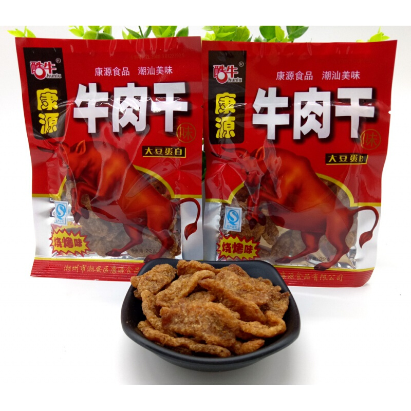 酷牛康源素牛肉干味辣条 22g*60袋 8090后童年怀旧休闲零食 22g*20袋
