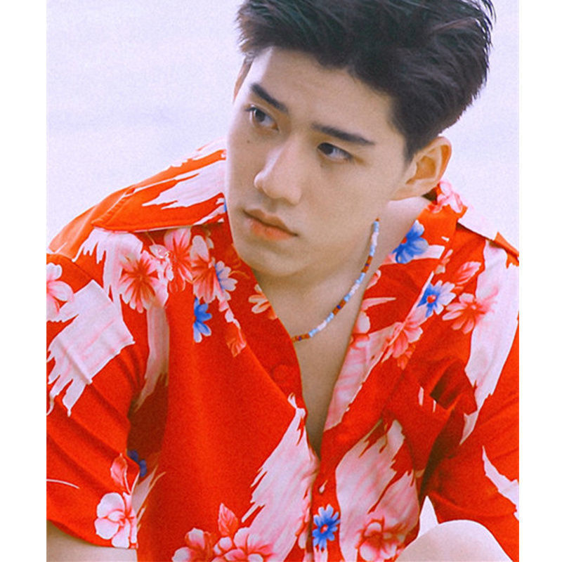 新款以你的心诠释我的爱bkpp欧儿pp同款红扶桑花衬衫他泰式短袖上衣