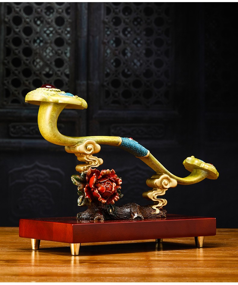 润金阁全铜如意摆件家居客厅玄关酒柜乔迁新居礼品搬家礼物老板办公室