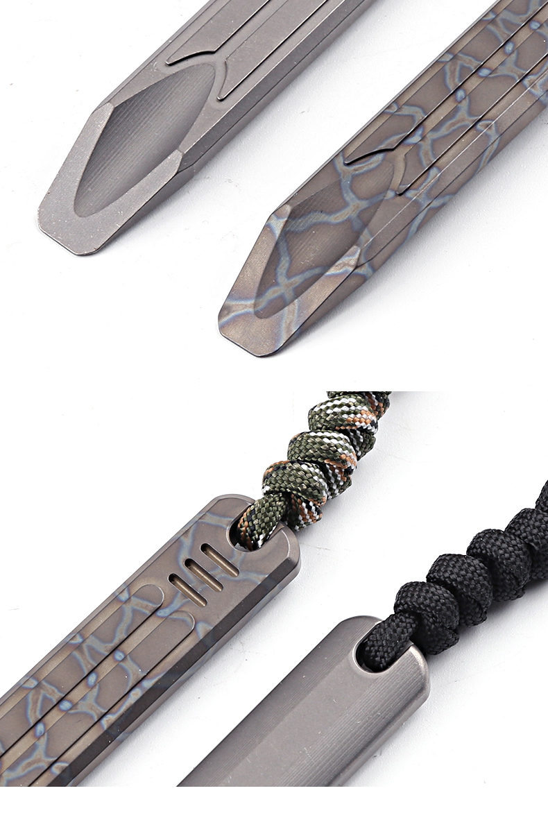 战术棍钛合金撬棍随身多功能edc工具户外防身酷棍自卫防卫战术茶刀 石