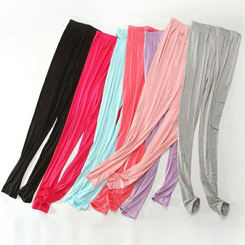 莫代尔女打底裤薄款内穿单件秋裤女保暖裤线裤棉毛裤衬裤大码黑色黑色