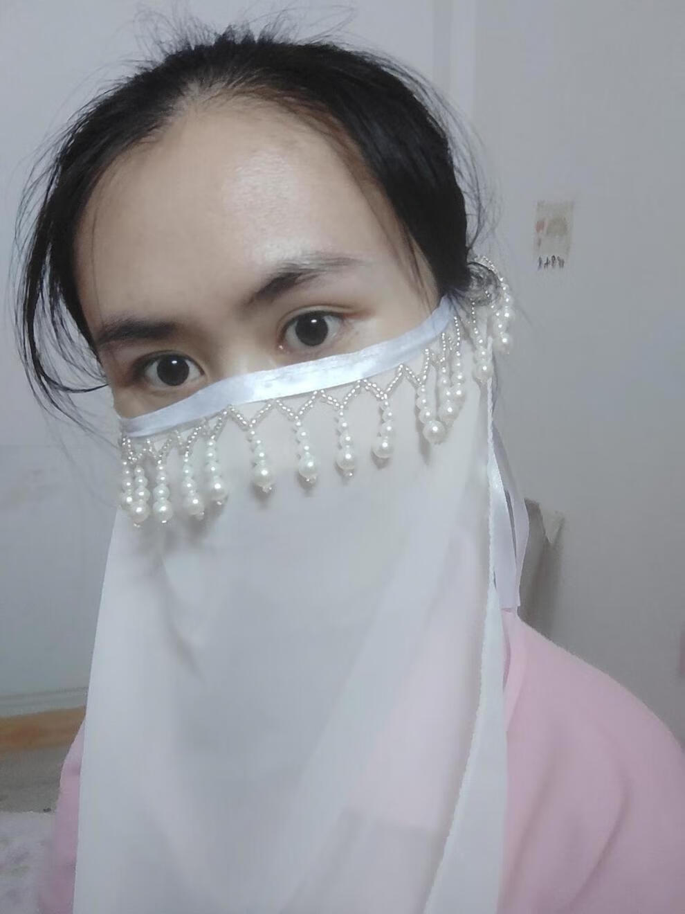 汉服面纱蒙面面纱新款复古风代女孩汉服舞蹈学生遮脸古装汉服纱巾拍照