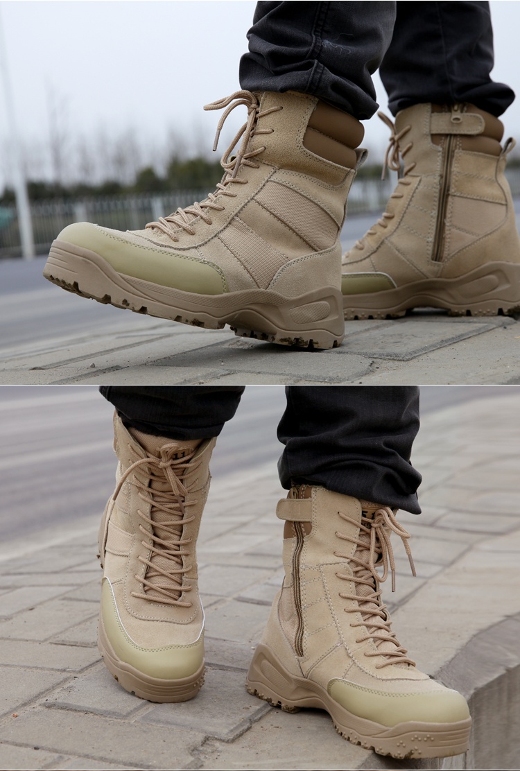 户外作战靴高帮战术靴战地靴男登山靴作训鞋透气军耐磨黑色511高帮36