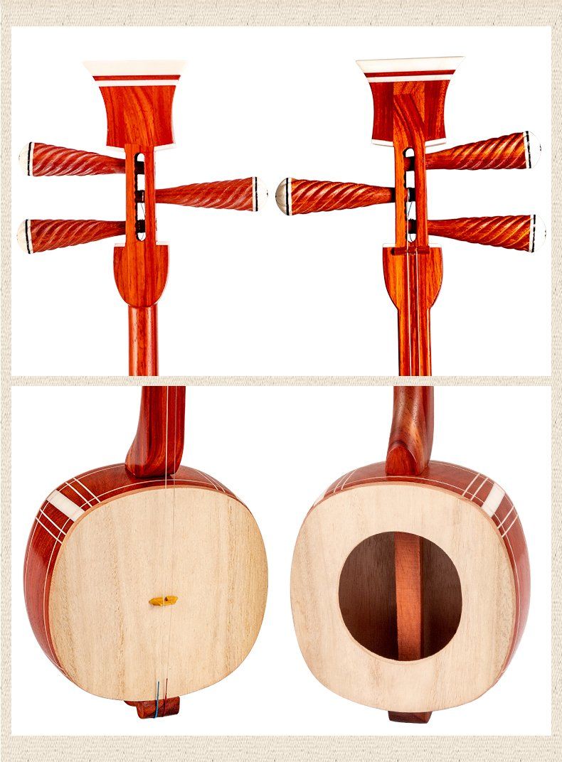 河南坠子坠胡红木色木板三弦弹拨类民族乐器兰考泡桐板三弦 板三弦