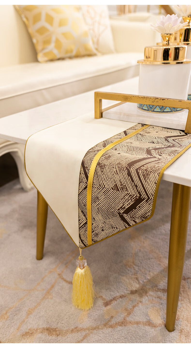 高端桌旗轻奢风桌旗现代简约餐桌布长条装饰布北欧茶几桌旗高端中间