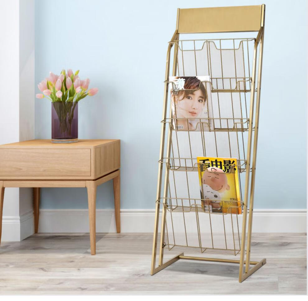 花云朵报刊架杂志架铁刊展示报纸架子资料宣传册落地收纳架报架学生