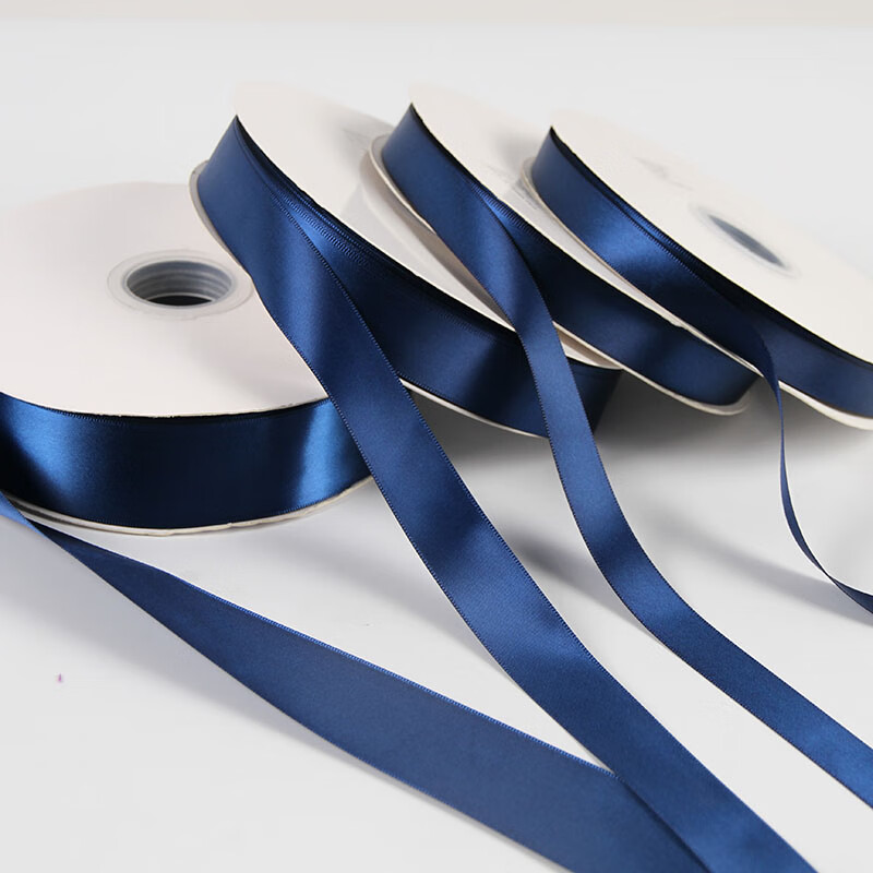 6-4cm宽藏蓝色丝带缎带布绸带彩带牛仔蓝丝带婚庆飘带丝带 宽0.