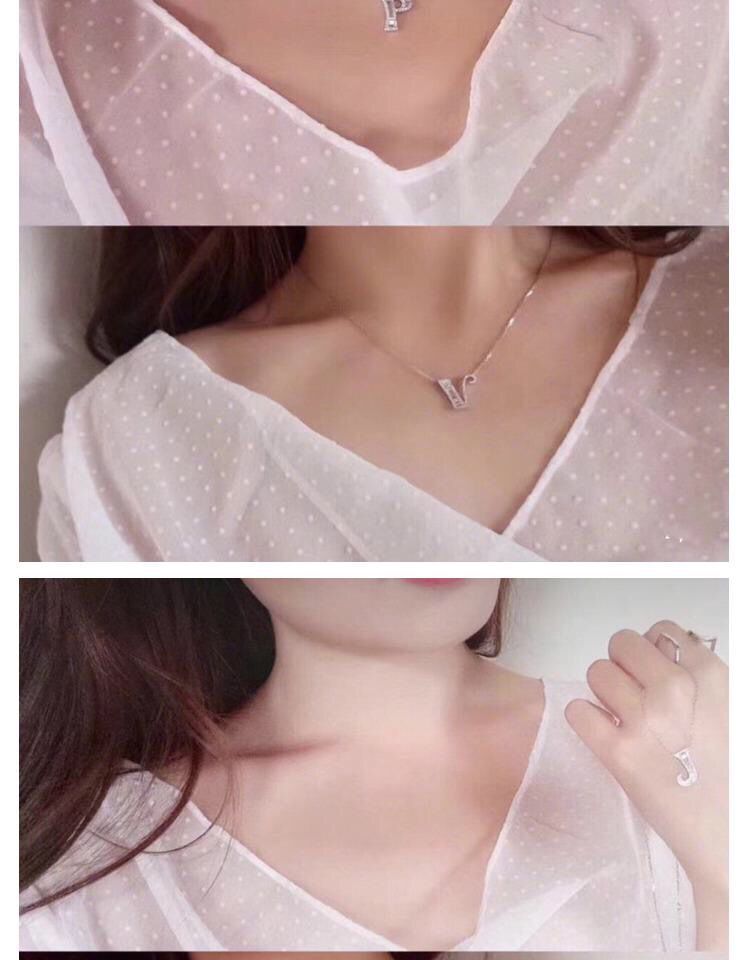 妻子的浪漫旅行章子怡同款小众设计感26字母项链女锁骨链字母f