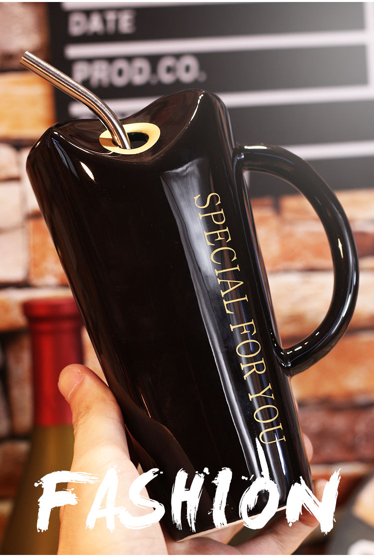 创意马克杯男女士咖啡杯办公室早餐燕麦片杯北欧时尚家用泡茶喝水杯子