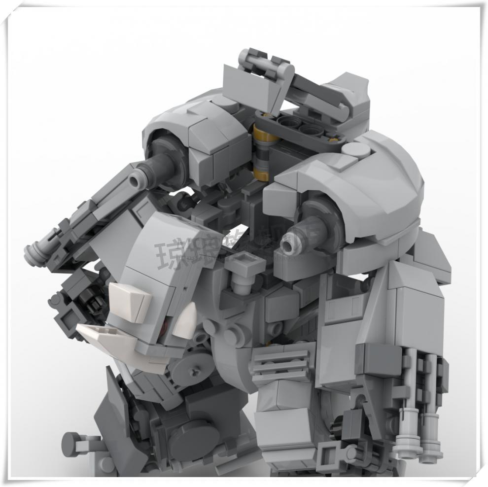 高犀牛人机甲 moc蜘蛛侠反派犀牛人载人机甲2.0版 载人版犀牛机甲2.