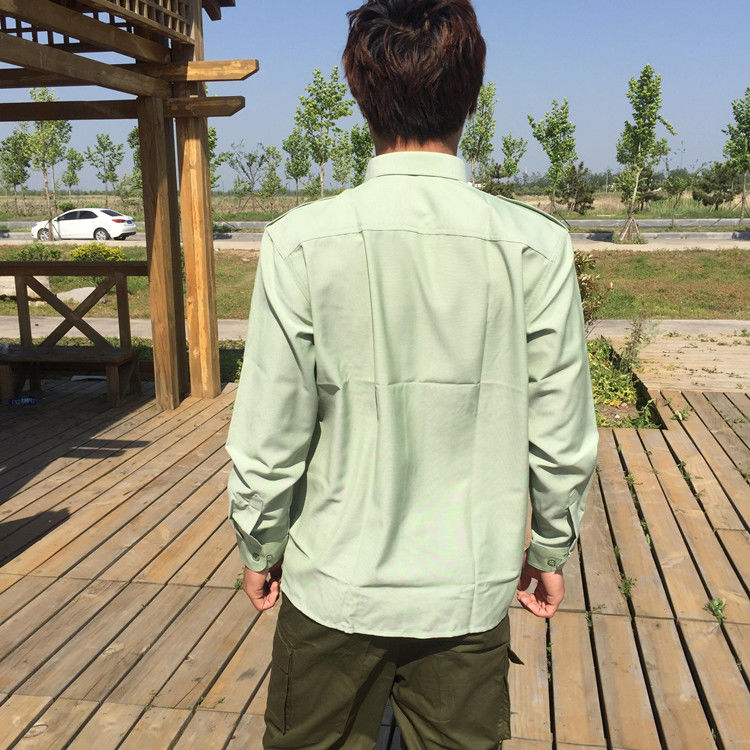 军训服装大老式长袖衬衫团表演衬衣橄榄演出迷服速干透气训服 180