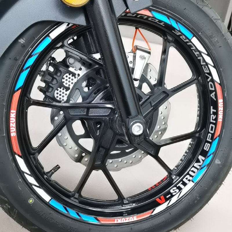 适用于铃木dl250摩托车轮胎反光圈轮毂防水贴膜个性英文字母前叉s