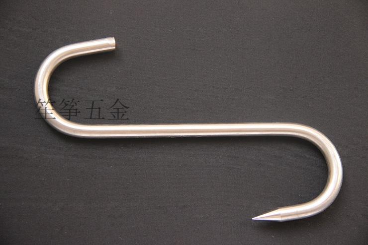 定制熏晒腊肉挂钩不锈钢s型钩子尖头香肠s勾挂肉鸡鸭实心加粗猪肉钩大