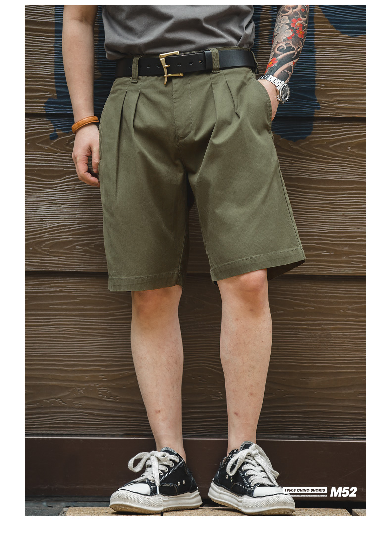 马登工装 美式复古双褶军绿色m52短裤夏季宽松弹力五分裤男潮 藏青色