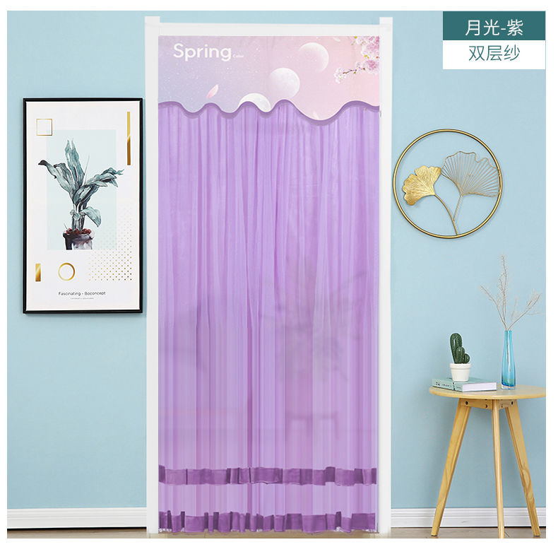 花仟陌防蚊沙帘家用卧室厨房隔断帘自粘门帘魔术贴帘免打孔门帘布艺