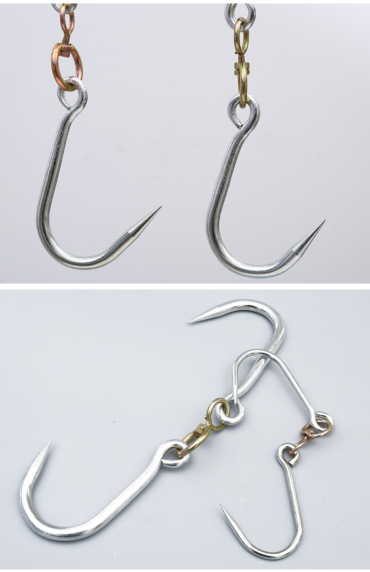 肉勾子挂钩猪肉羊肉牛肉屠宰家用铁钩挂肉钩子双钩商用不锈钢专用14粗