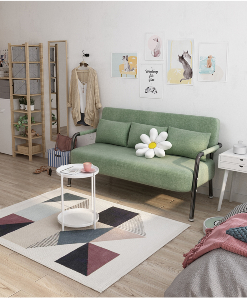 房间沙发布艺沙发小户型北欧简约客厅双三人出租屋卧室房间网红款沙发