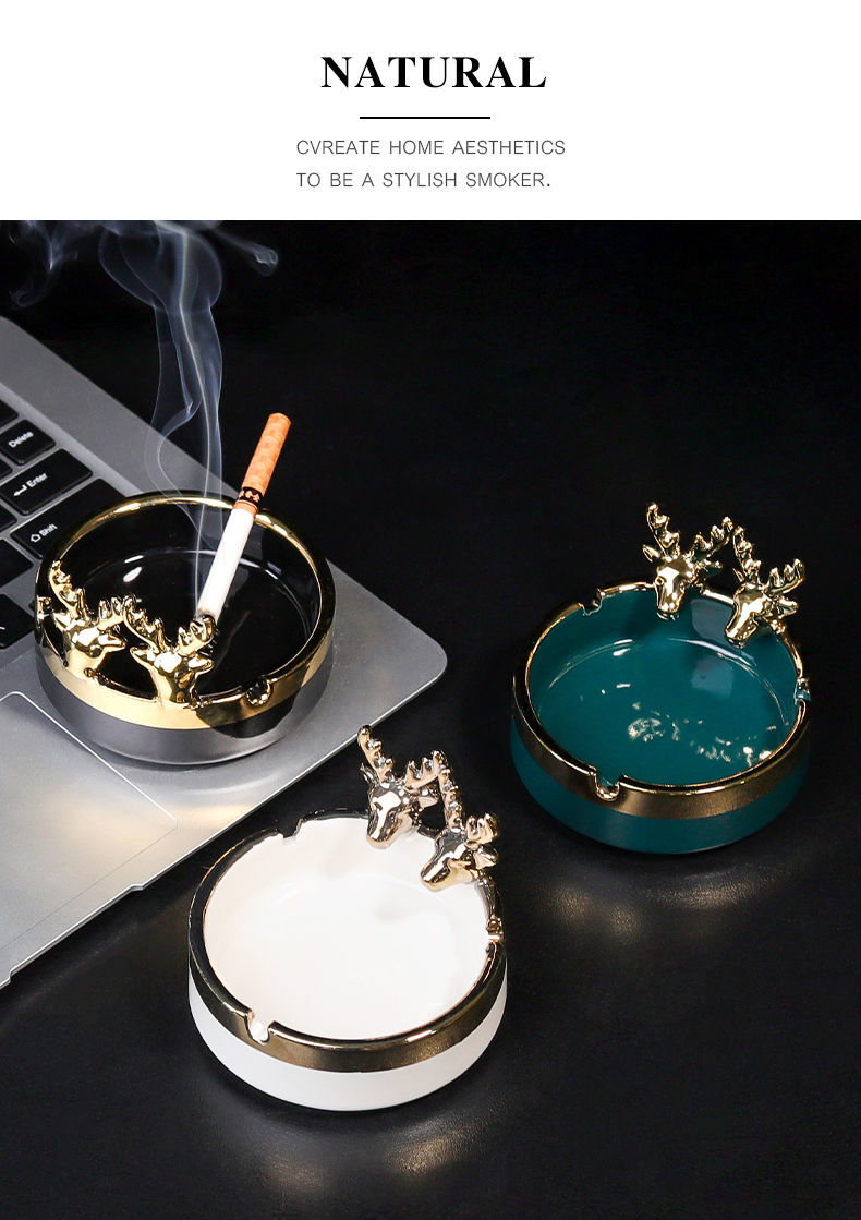 适用场景:客厅类别:烟灰缸造型:鹿风格:北欧风材质:陶瓷货号:l