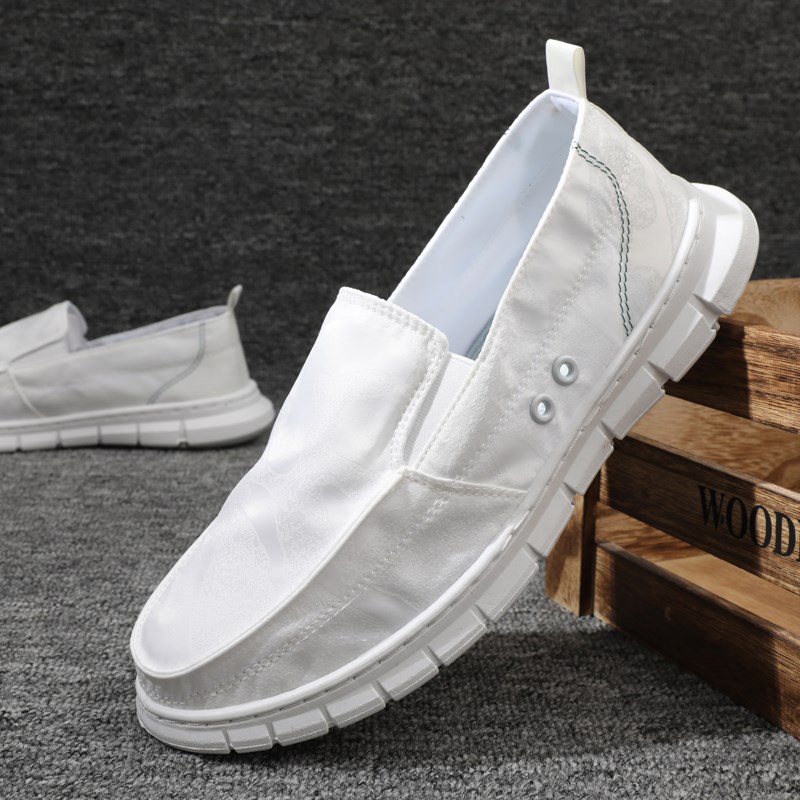 如意妈妈鞋店男士冰丝透气手工上线夏季一脚蹬布鞋懒人休闲不捂脚uosu