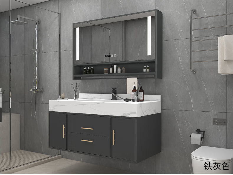 浴室柜组合卫生间面盆柜洗脸盆柜洗漱台防水洗手盆柜组合台盆卫浴储物