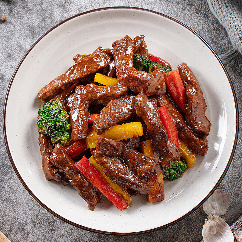 榕下小鹿豪尚世家蚝油牛柳1kg/包披萨冷冻半成品牛肉嫩牛五方汉堡小吃