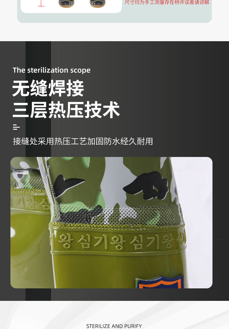 visrea插秧鞋栽秧靴男女款高筒稻田水田鞋下水过膝牛筋软平底水鞋涉水