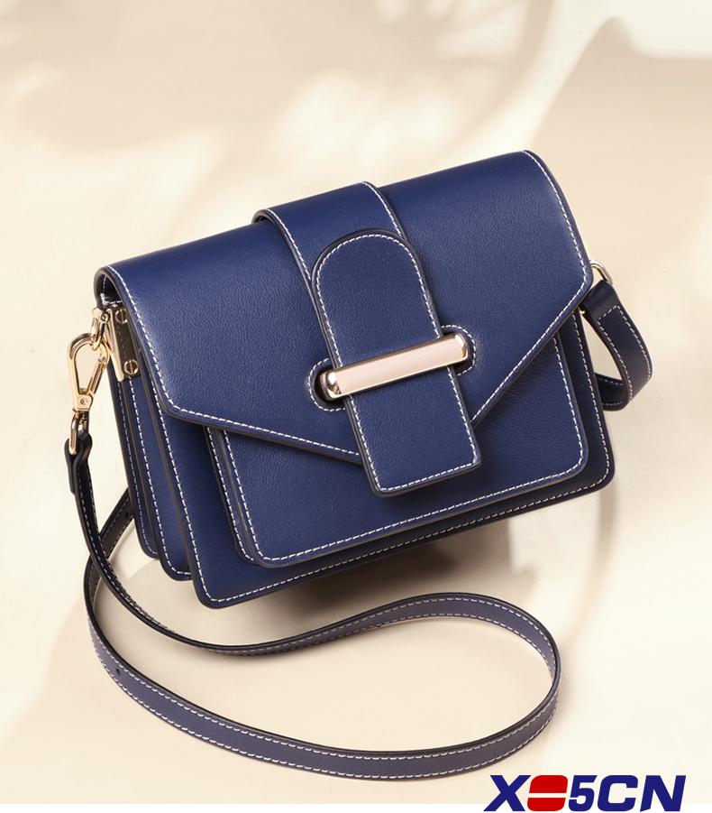 x-5cn复古时尚质感牛皮女士单肩包包新款通勤百搭女包真皮斜挎包简约