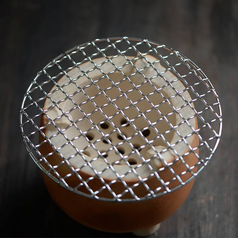 烧烤网片 不锈钢圆形小网片隔网篦子网烤肉网格烤橘子泥炉炭炉用 装炭