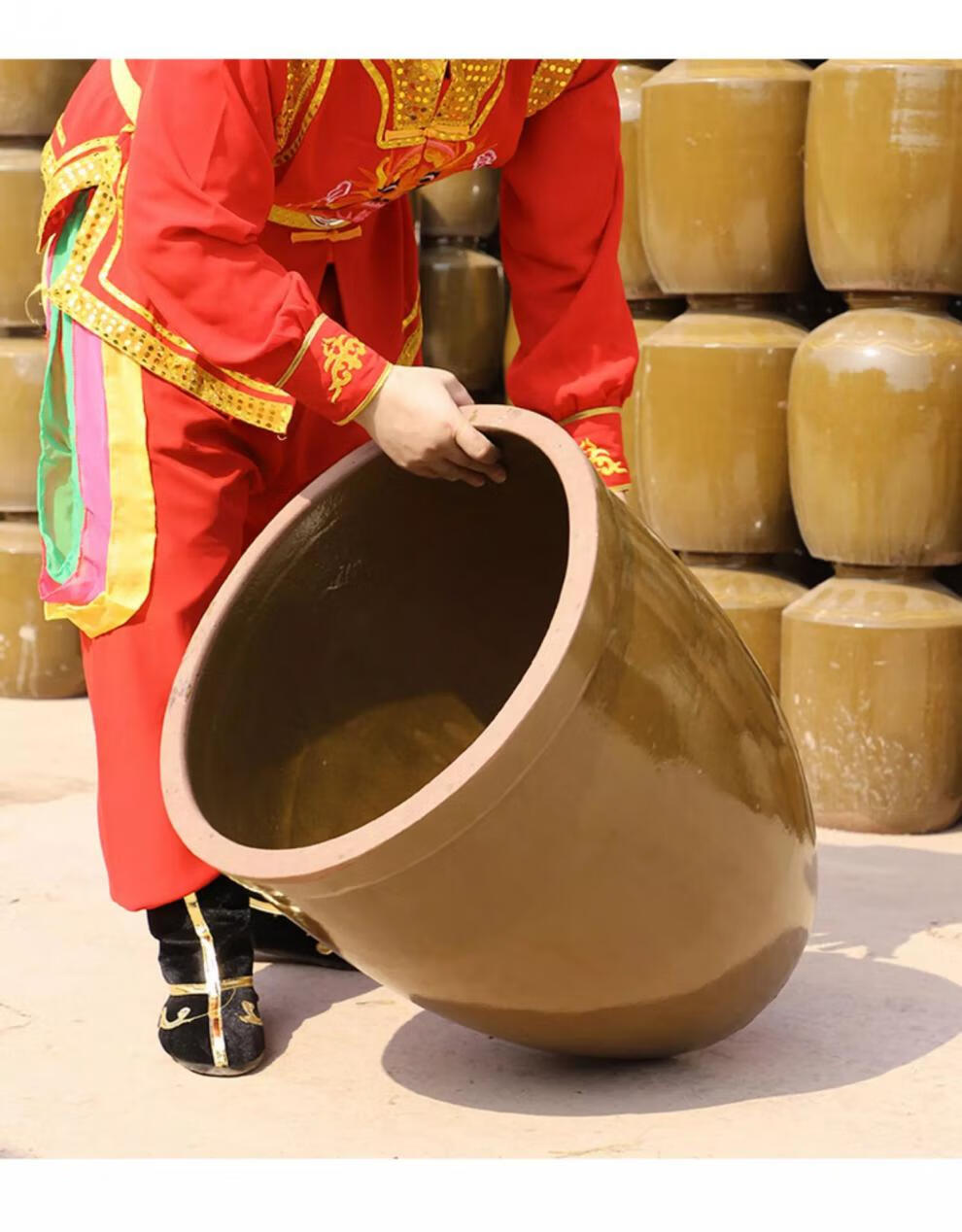 云佧 土陶腌菜缸带盖腌酸菜缸盐咸菜缸老式腌肉容器陶瓷水缸家用储水