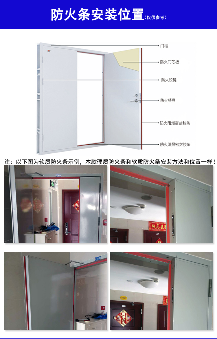 定制适用硬质防火门专用防火条隔音条防撞条防火膨胀条密封条防烟尘
