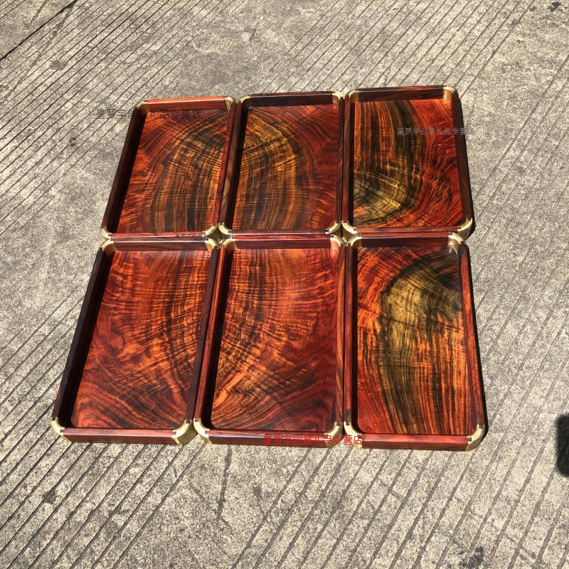 星罗宇创意 红木托盘老挝大红酸枝独板托盘干泡茶盘文承盘交趾黄檀开