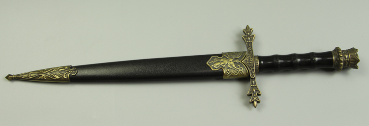 西洋短剑 欧式复古 不锈钢影视道具小短剑 cosplay防身未开刃 皇冠