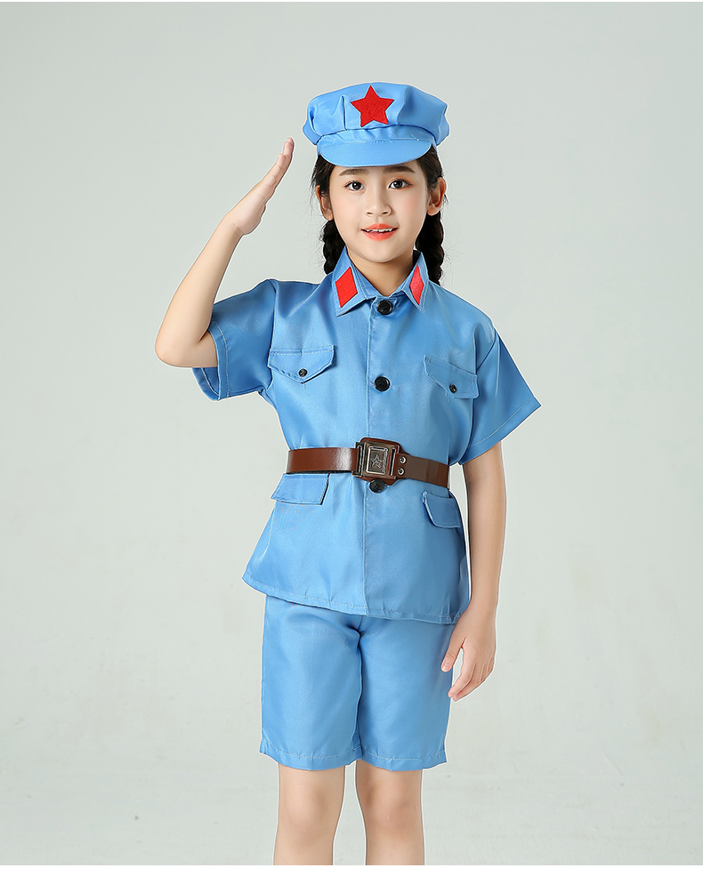 儿童服装小红军衣服儿童八路军新四军卫兵服装套装红星闪闪六一演出服