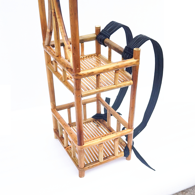 宁采臣背篓竹制书生书童背书箱行脚僧状元箱古装道具竹编徒步背包