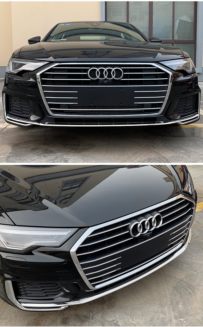 tyui192021款新奥迪a6l前杠装饰条改装前雾灯亮条前脸保险杠防刮蹭