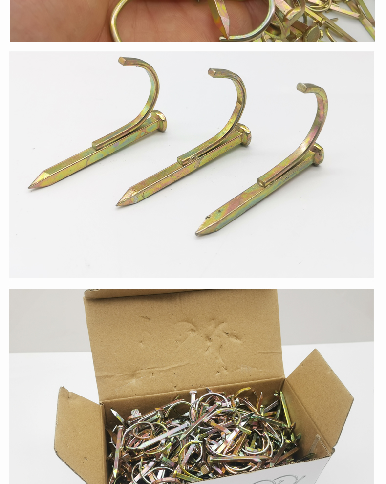 ppr管钉入墙勾丁钩钉卡20勾钉钢钉水泥管码钉4分6分1寸25加硬彩4分