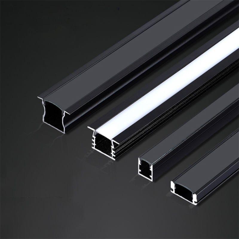 流水线型灯线条灯led线型灯铝合金黑色灯槽嵌入式线槽灯暗明装 银色