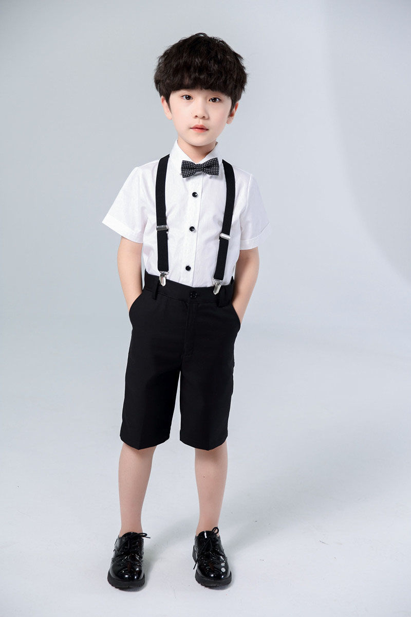小主持人服装男孩帅气男童礼服夏小主持人服装走秀钢琴演出服英伦西服