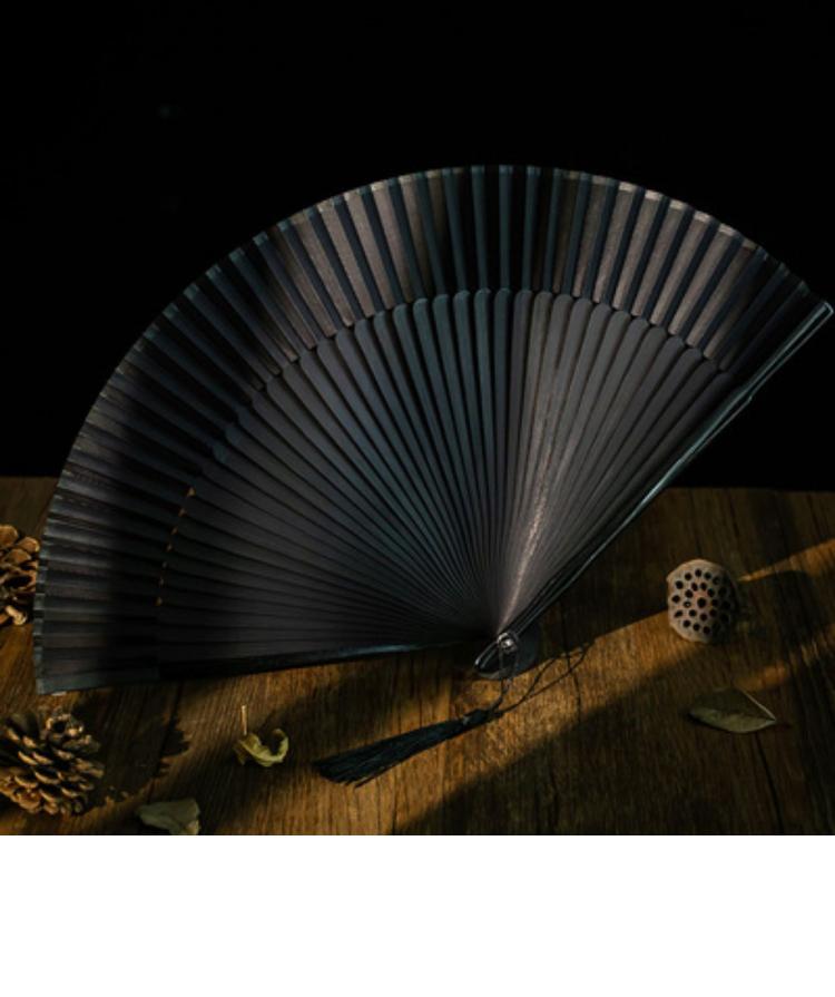 防身复古风钛合金折扇乌金铁扇扇子男生霸气钛合金扇子钢扇简约现代