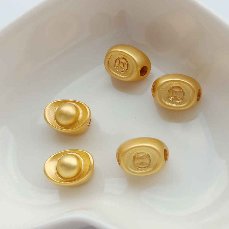 凝絮包金保色沙金哑光宝通孔手链宝手工diy饰品配件哑光金元宝一个